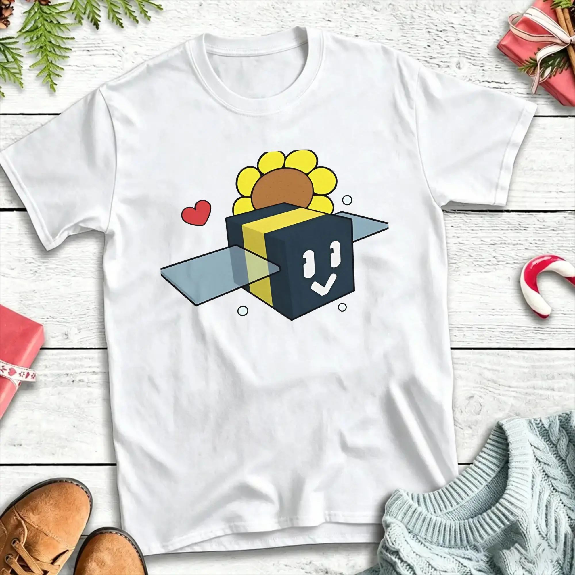GamingBee swarm simulator  T Shirts Men Women's 100% Cotton Novelty T-Shirts Crewneck Tees Short Sleeve Tops Original