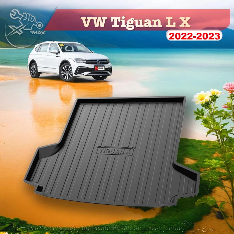 

For Vw Tiguan L X 2017-2024 Fit Car Trunk Mat All Season Black Cargo Mat 3D Shaped Laser Measured Trunk Liners