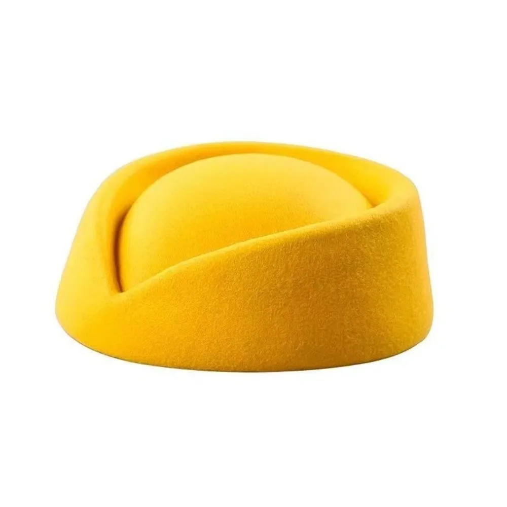 Versatile British Retro Top Hats Solid Formal Stewardess Hat Concave Top Flight Attendant Hat Cosplay Costume