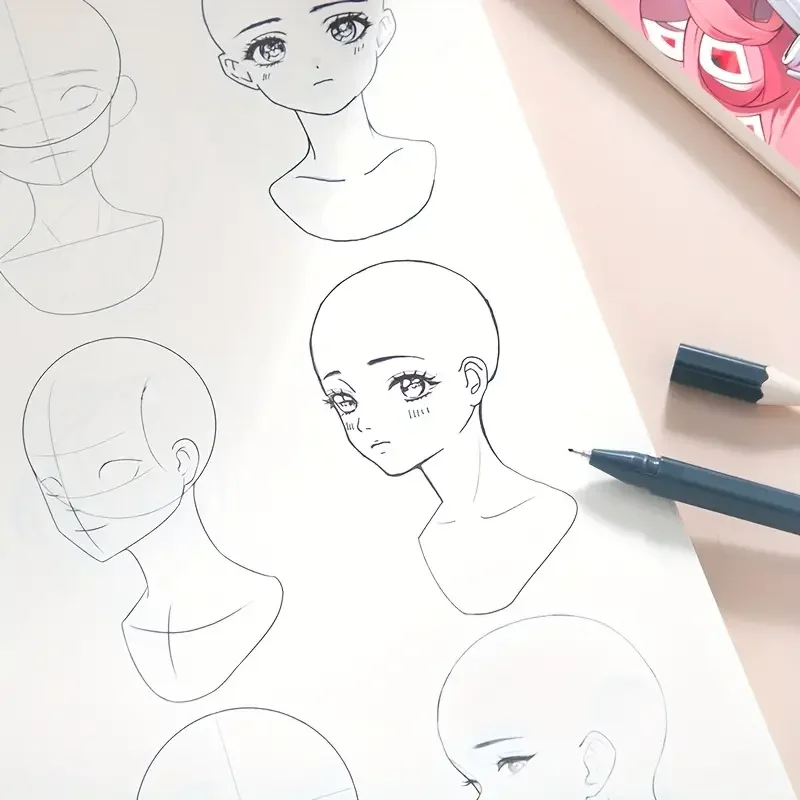Beginners use anime character drawing exercise book to practice dynamic structure exercises
