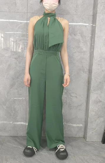 New Fashion 2024 Summer for Women Jumpsuit Solid Color Halter Sleeveless Hollow Out Ruched Design Daily Vacation Jumpsuit