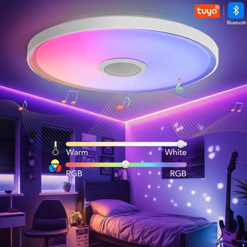 MING&BEN TUYA Smart APP Ceiling Light LED Music Light Speaker RGB Dimmer Remote Control Bluetooth Bedroom Living Room Decoration