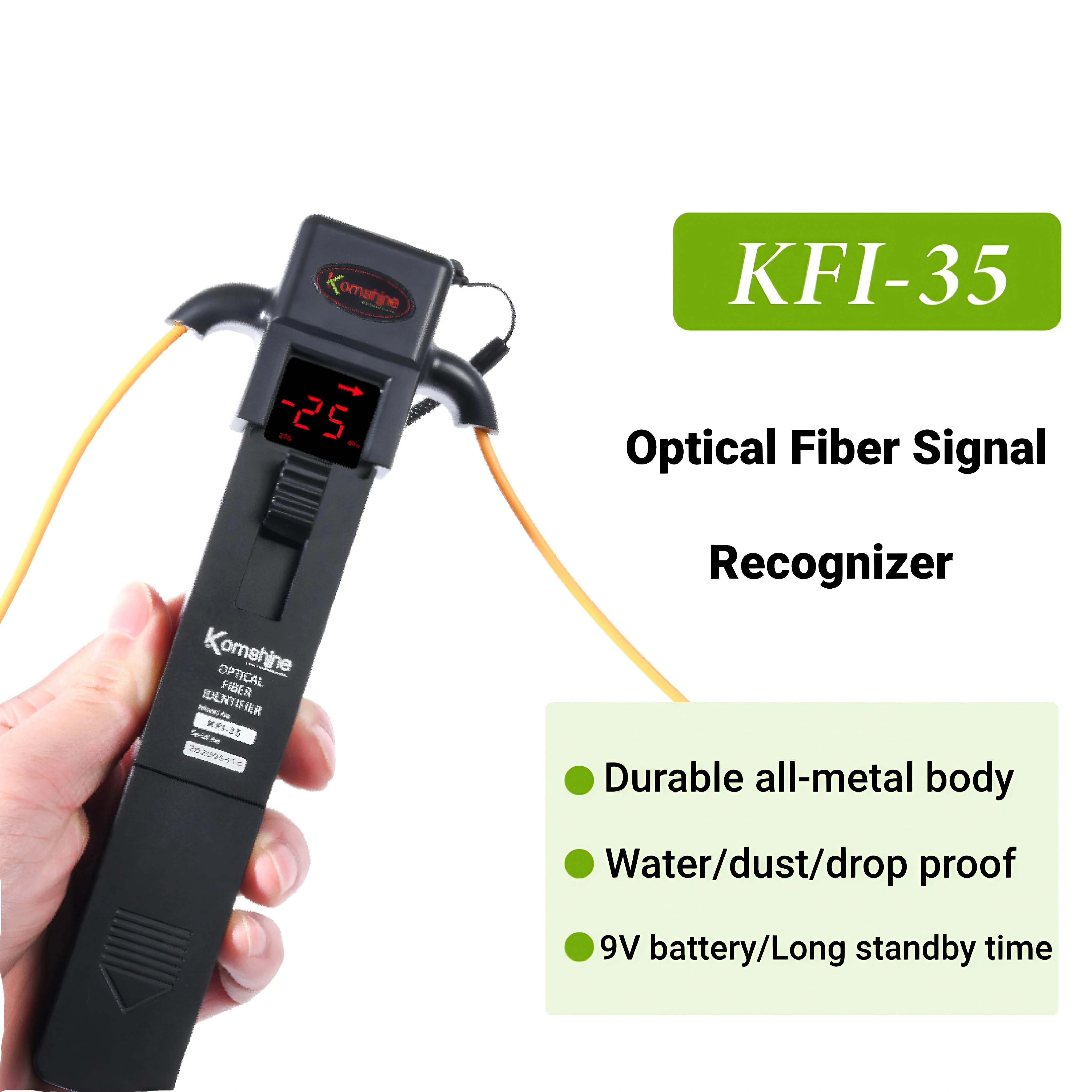 

Fiber Optic Identifier and Break Checker with Metal Build,Fast Operation(800-1700nm)&4 Adapters Fiber optic signal recognition