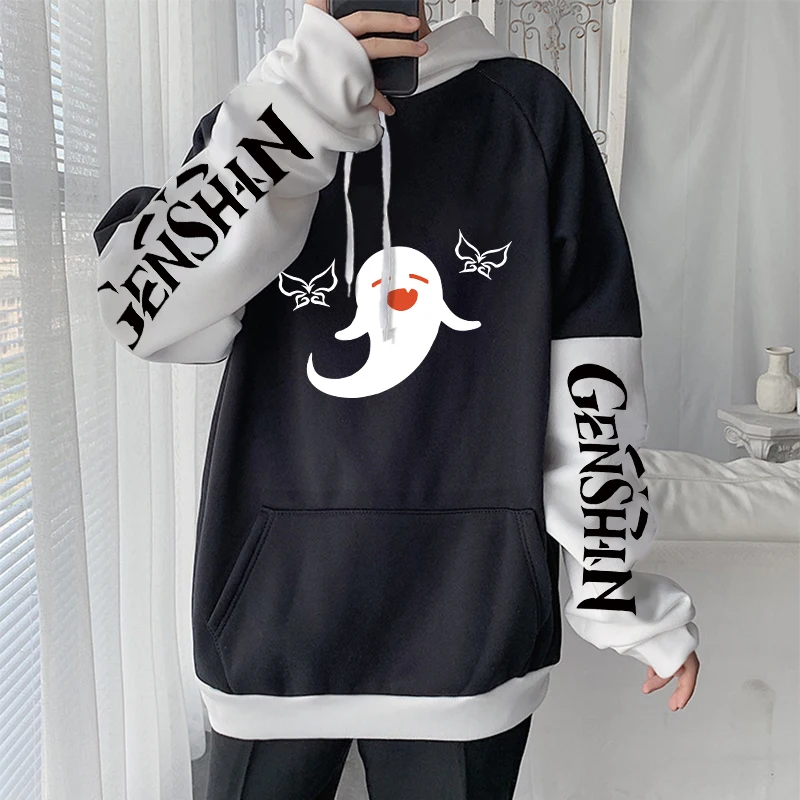 Harajuku Game Genshin Impact طعام الطوارئ هو تاو شياو Kawaii كارتون المرأة هوديس الشارع الشهير الرجال الشتاء تشونغ لي البلوز