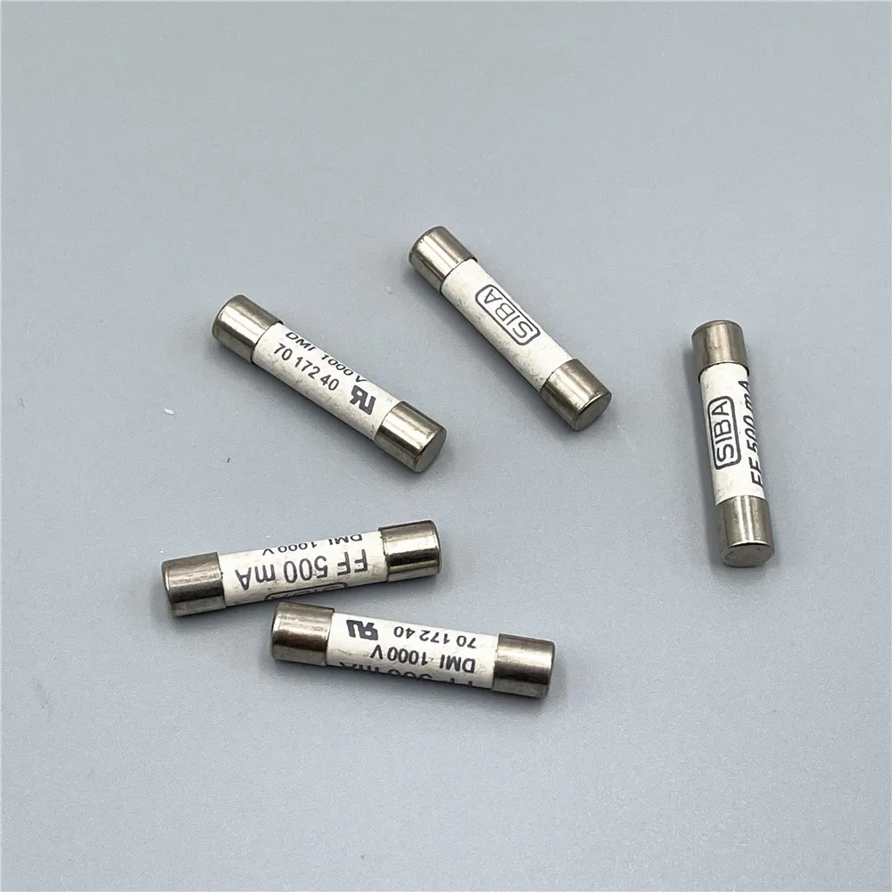 5pcs/Lot SIBA FF 500mA 1000V 30kA 6.3x32mm 7017240 DMI Fast Acting Ceramic Fuse Links for Fluke Multimeter F15B F17B F18B