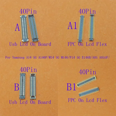 2-10 шт. USB-разъем для зарядки LCD-дисплея (FPC) для Samsung Galaxy A14 5G A146F M14 M146 F14 E146B A05 A055F, 40 контактов
