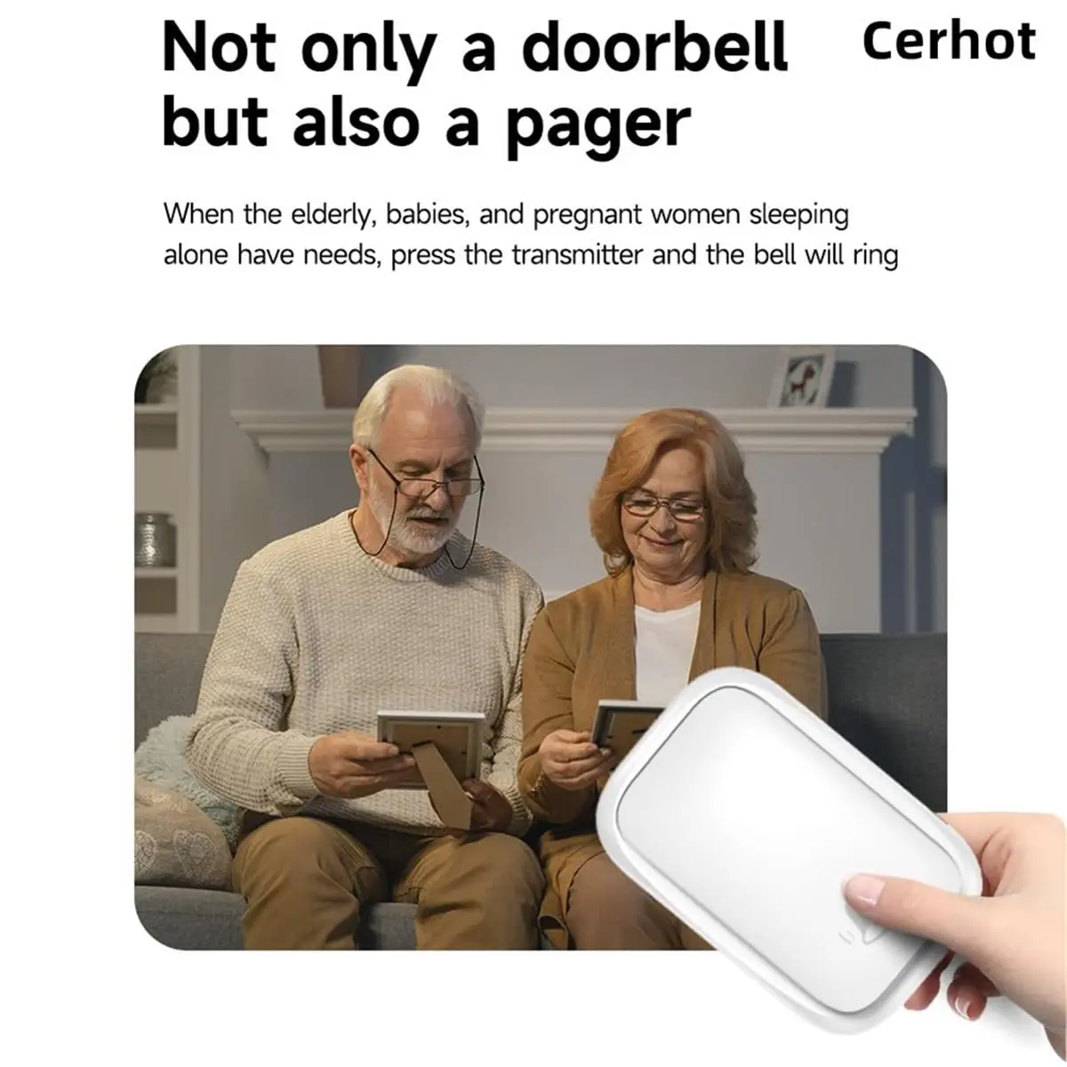 goodidea Wireless Doorbell,No Battery Needed,38 Ringtones, Waterproof,150m Range, Suitable for EU Plug for Home and Office