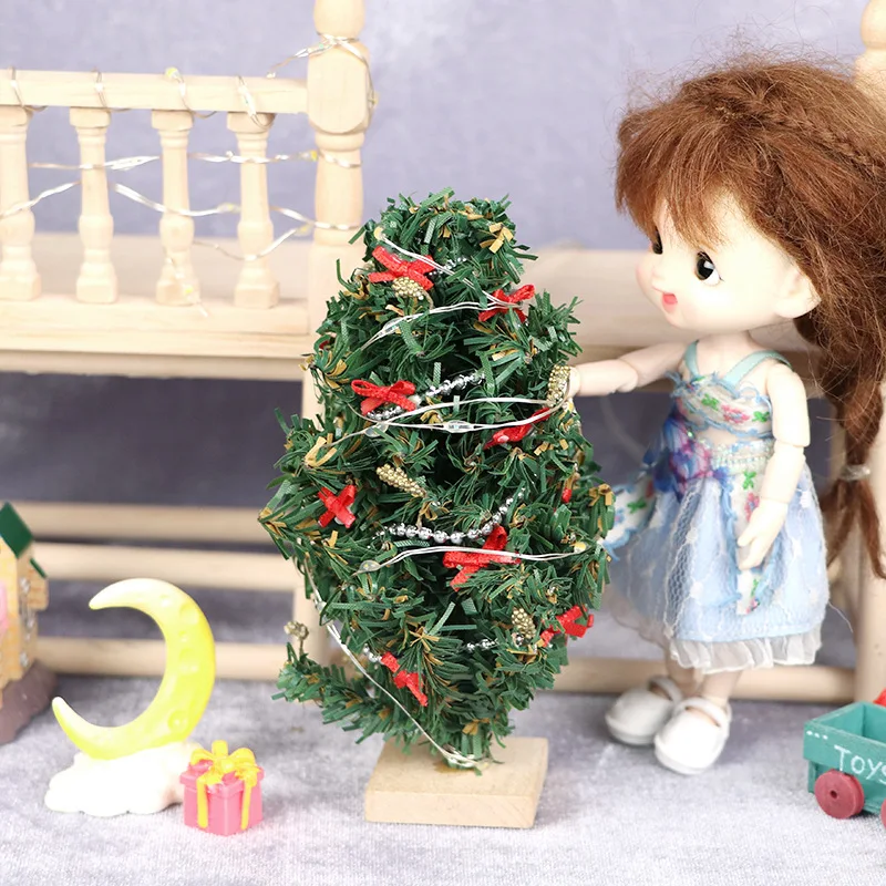 1:12 ドールハウス ミニチュア家具アクセサリー - クリスマスシーン シダーツリーデコレーション 小さなクリスマスツリー 1個