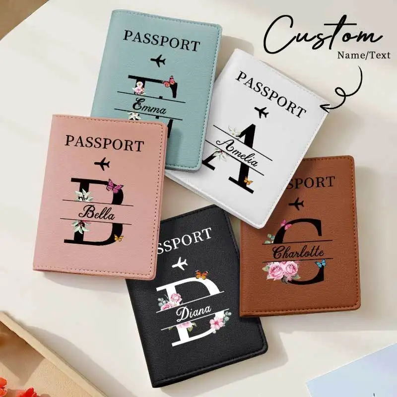 

Custom White Passport Holder with Custom Name - 26 Letters and Surname. Fashionable Foldable Travel Accessory, Ideal for Outdoor