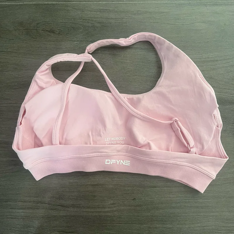 Impact Brassiere Bra Women Seamless Halter Top High Support Impact Push-up Open Back Gym Wear Fitness Yoga Workout Underwear