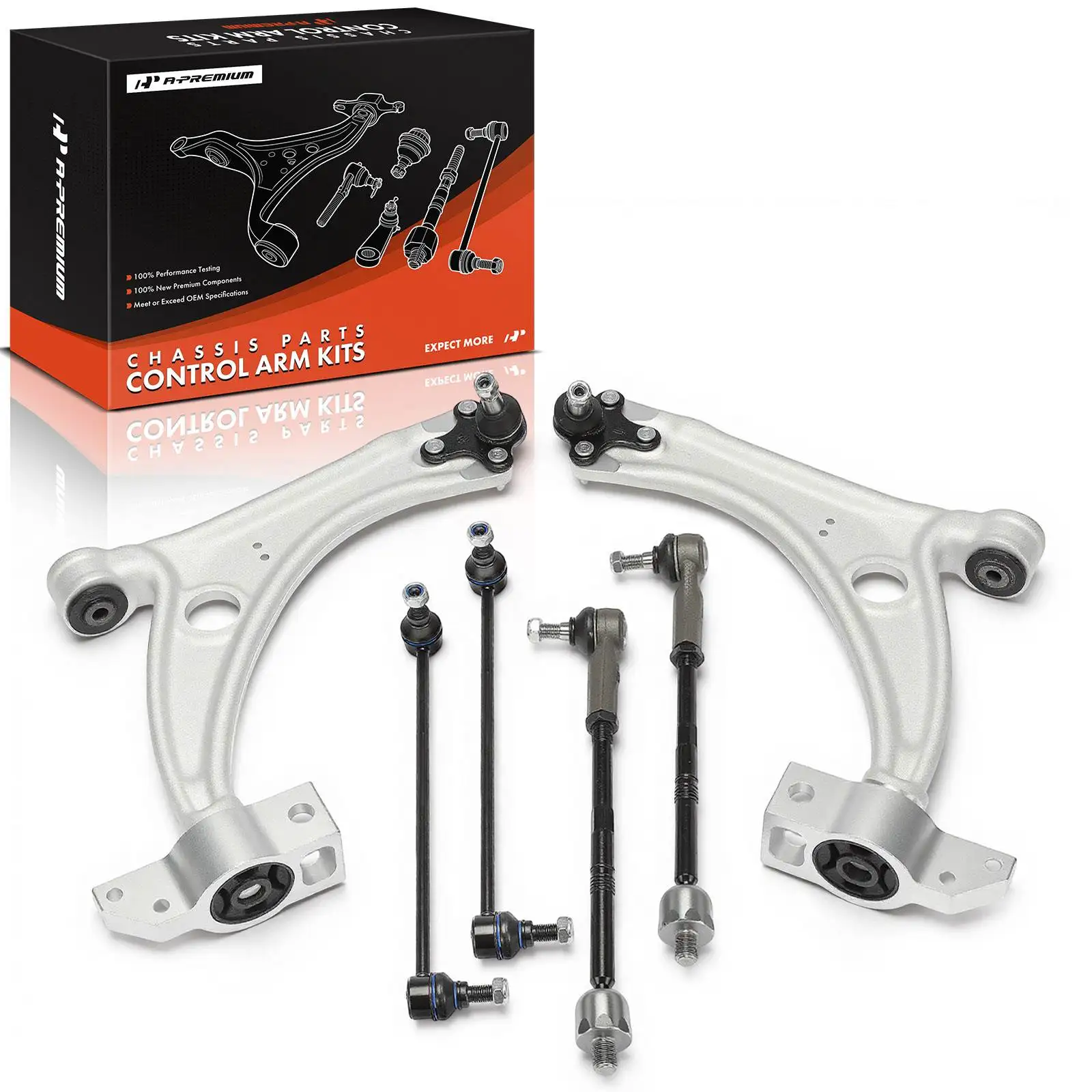 A-Premium 8x Control Arms Ball Joints Sway Bar End Links Kit for Volkswagen Passat 2006-2010 Tiguan 2009-2010 CC 2009-2012