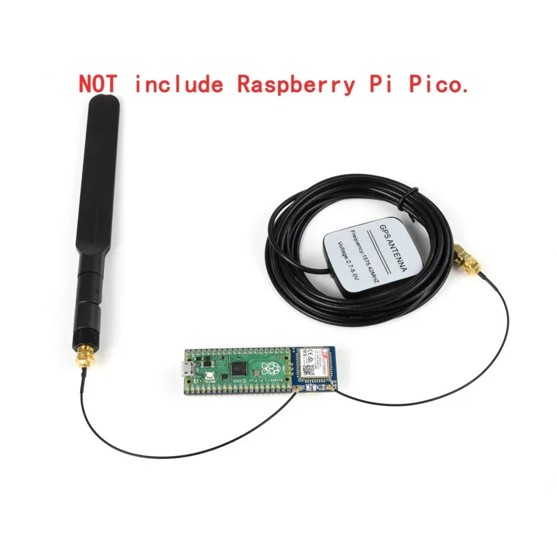 -IoT eMTC GNSS GPS Breakout Module HAS Antenna Starter Kit for RPI Raspberry Pi PICO WH RP2040 Board Not Pre-soldered