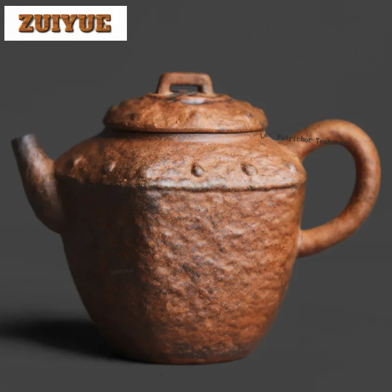 

150ml Coarse Pottery Old Rock Clay Teapot Traditional Tea Infuser Pot Tea Maker Kettle With Ball Hole Tea Ceremony Collection