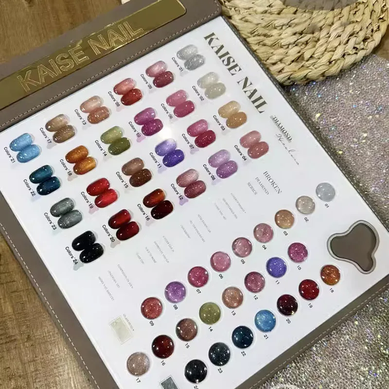 Glenys 24 couleurs vernis à ongles gel net rouge populaire semi permanent gel d'immersion couleur carte UV LED salon de manucure art vernis ensemble