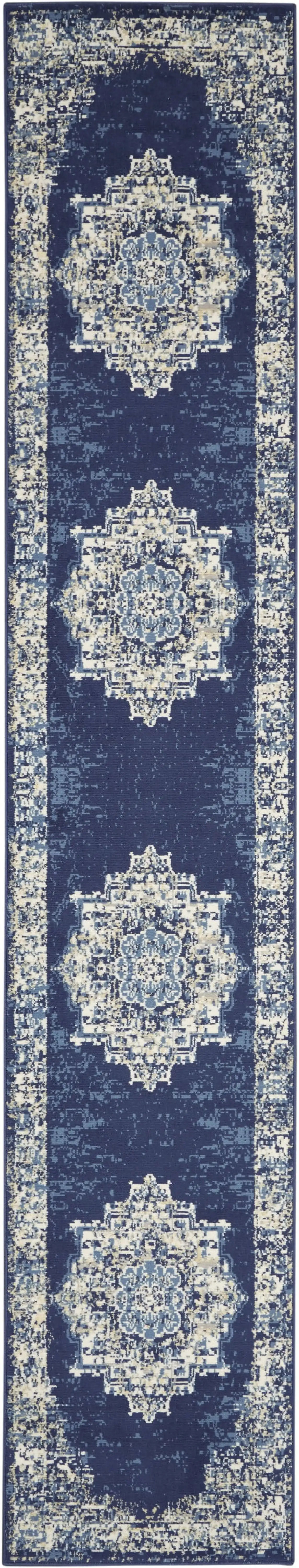 Grafix Persian Navy Blue 2'3 x 10' Area Rug, (2x10)