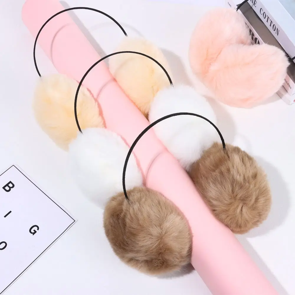 Cute Cold Proof Ear Protection Female Faux Rabbit Fur Ear Bag Warm Earmuffs Plush Earmuffs