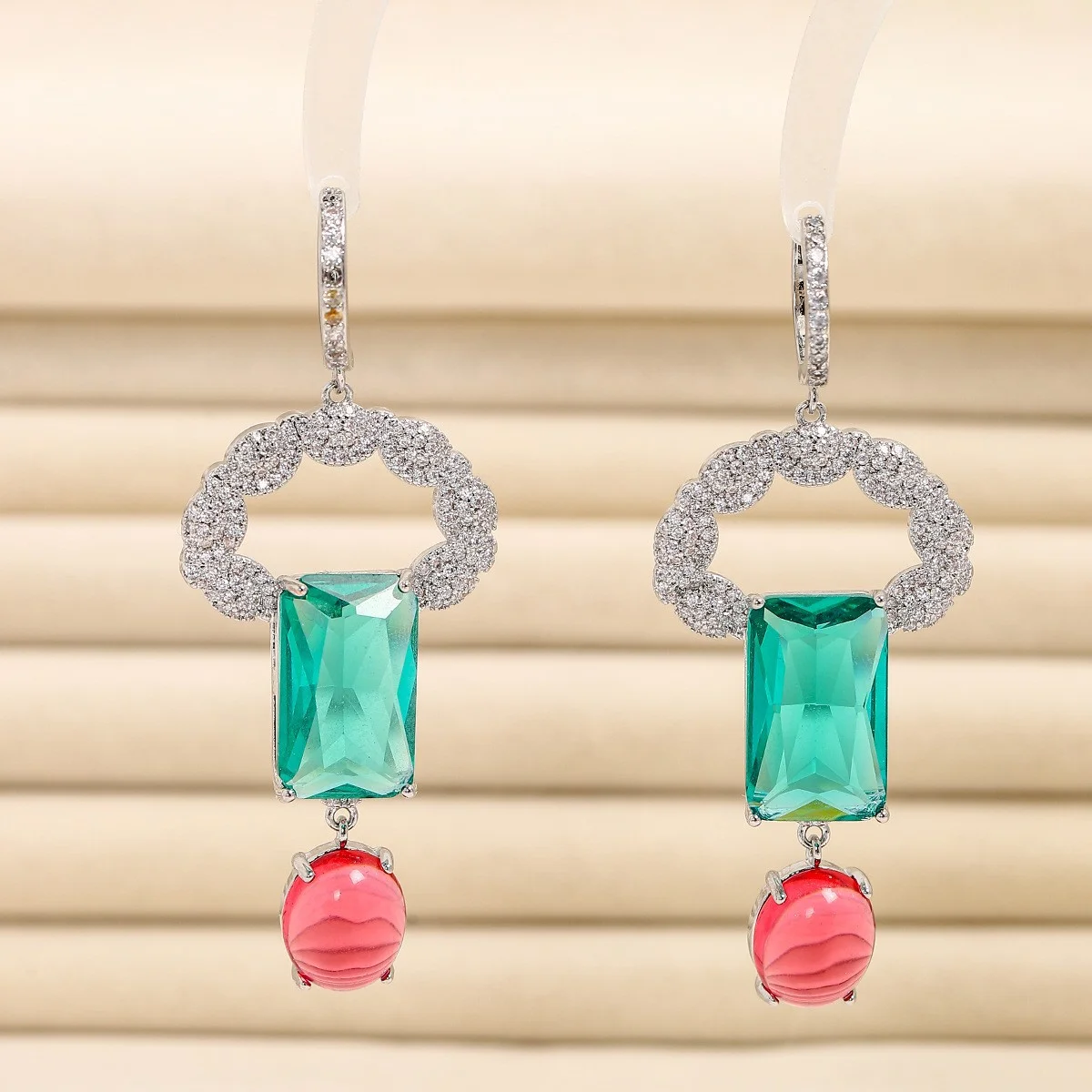 

Серьги-подвески из серебра 925 пробы с изумрудами и рубинами, винтажные геометрические свадебные украшения, подарок для невесты