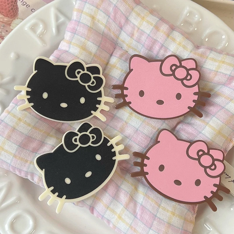 Y2K Hello Kitty-Pince à cheveux Kawaii KT Cat, épingle à cheveux mignonne, pince à bec de canard de dessin animé doux, pinces à frange latérale, accessoires pour cheveux Girly