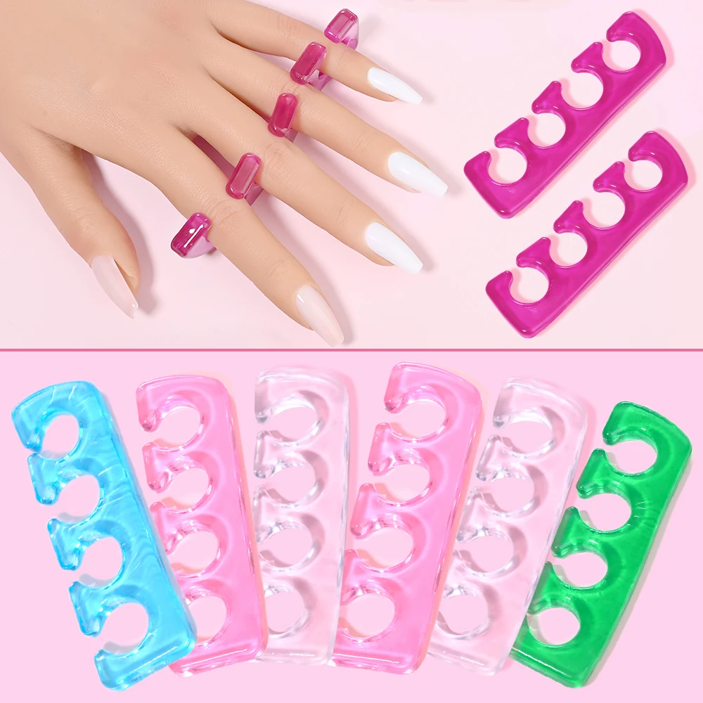 2 Stuks Roze Silicagel Teen Vinger Separator Nail Art Herbruikbare Nail Separator Isolatie Teen Spacers Voor Nagellak Pedicure Tools