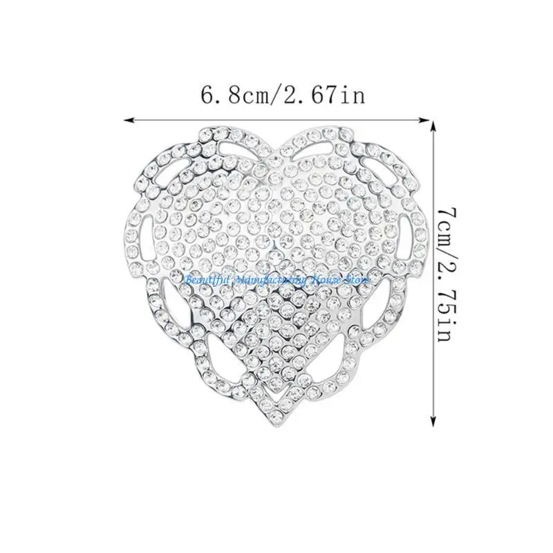 E56a 1pair فطائر لاصقة للنساء القابلة لإعادة الاستخدام تغطي حوض الراين في القلب بتلات الثدي للمهرجانات ، والهتاف ، والملابس #6