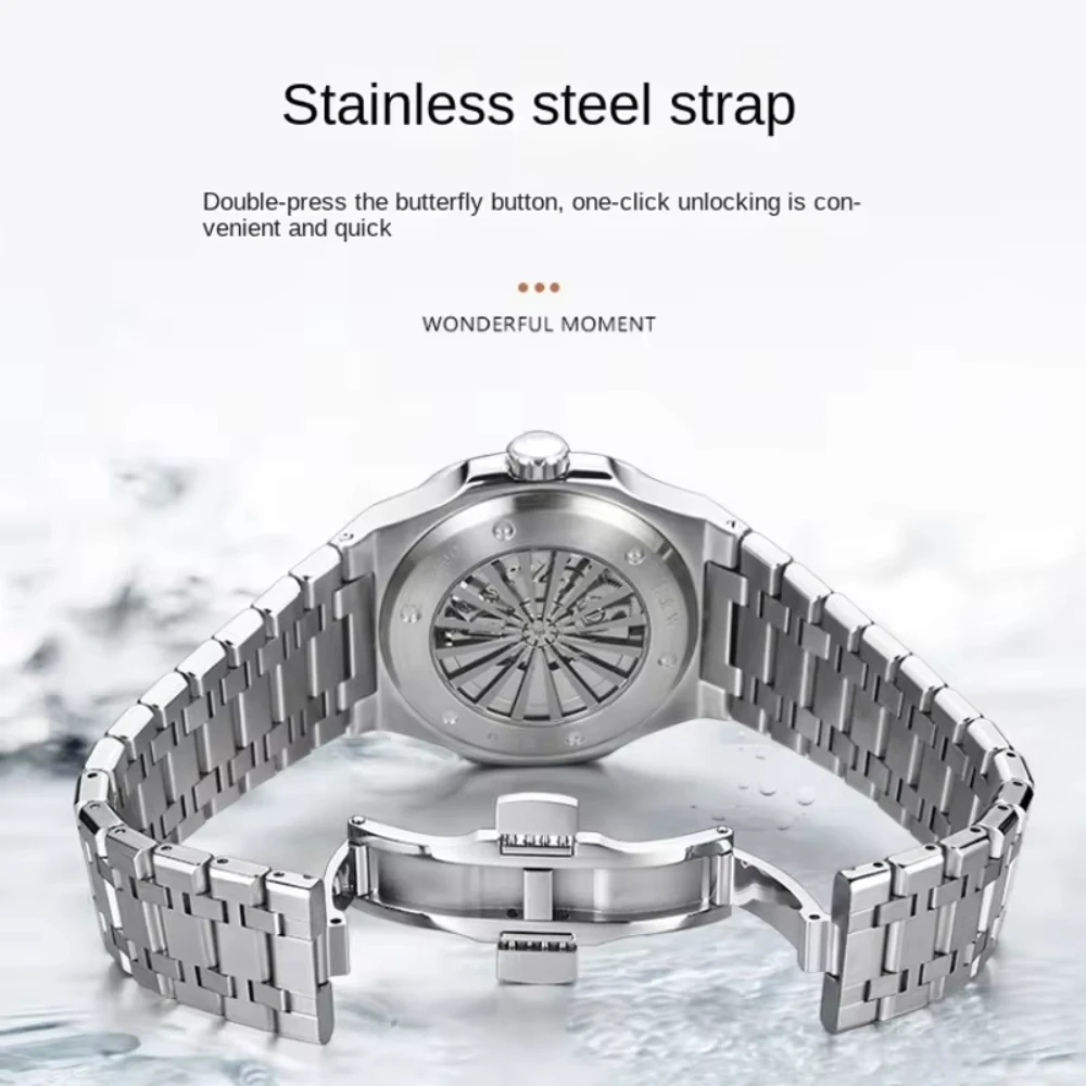 Carnival IW New Fashion Automatic Mechanical Watches Luminous Waterproof Stainless Steel Luxury Mens Calendar Display Reloj 750