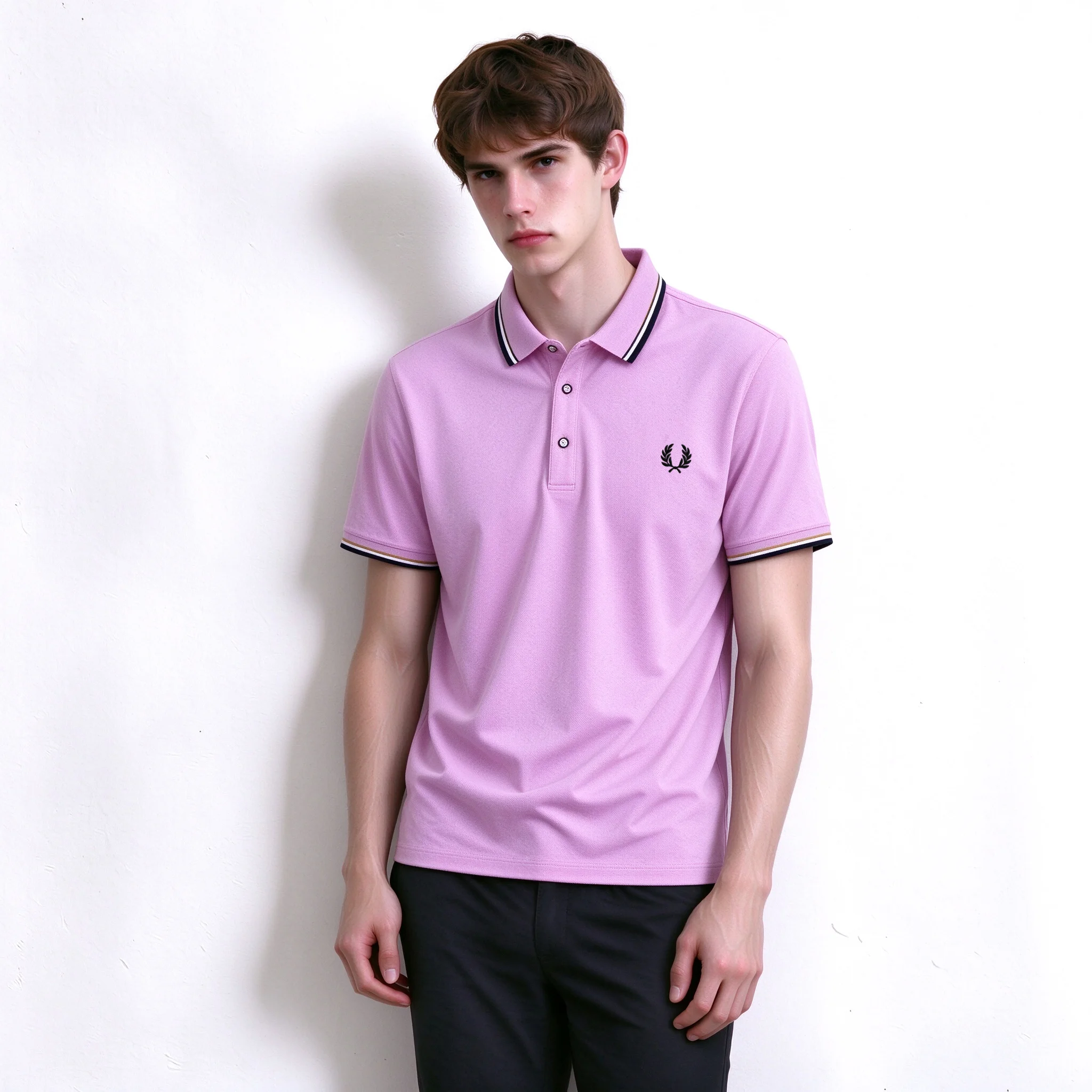 Fred Perry Polo Shirt Business Lace Multi Color FP Black Embroidered Breathable Polo Shirt Light Luxury Street Fashion Polo Shir