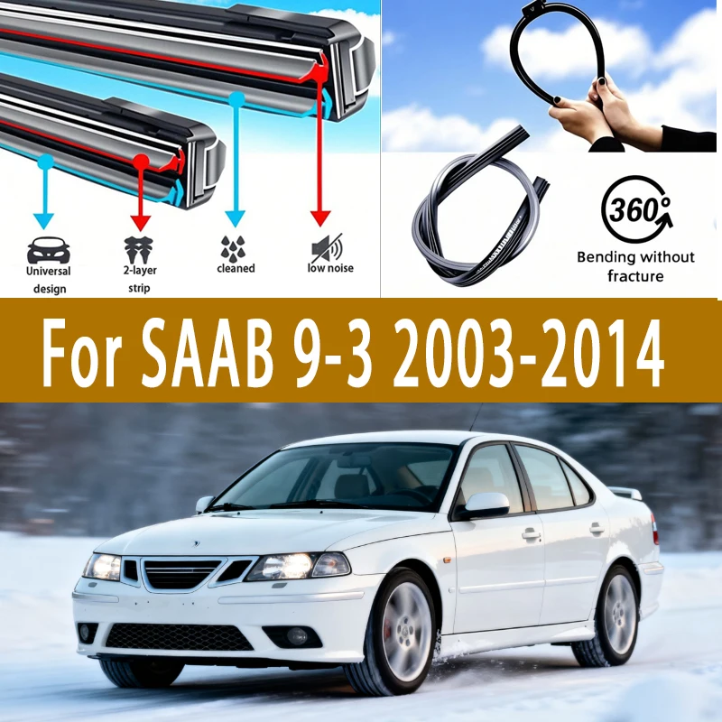 

For SAAB 9-3 2003-2014 2004 2005 2006 2007 2008 2009 2010 2011 Front Windshield Wiper Blades 2pcs Windscreen Window Accessories
