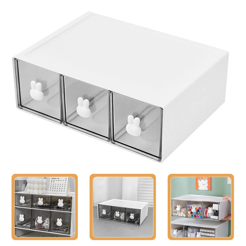 

Stationery Organizer Pencil Case Storage Box Bracket Desk with Drawer Student Drawers