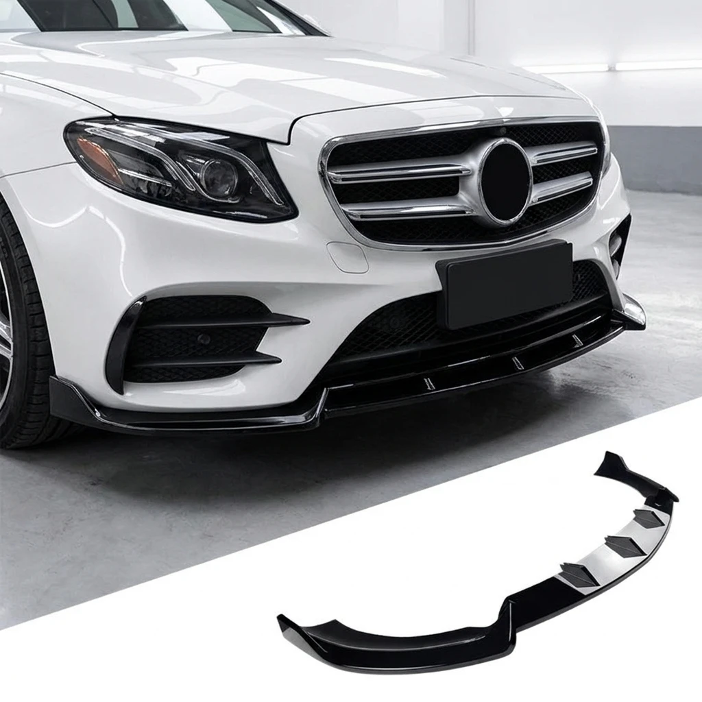 Auto-Frontspoiler, Frontlippe, Stoßstangenspoiler, glänzend schwarz, für Benz W213 E260 E300 E43 AMG 2017-2019