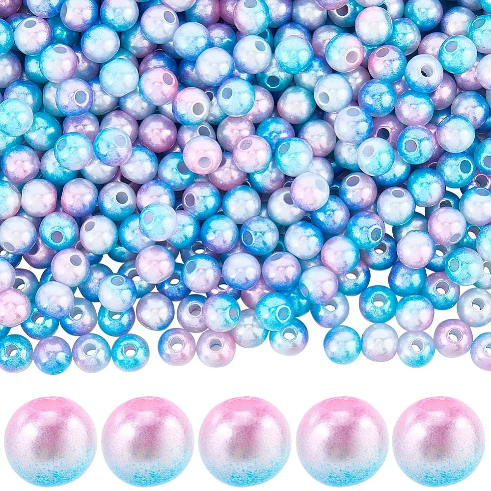

Plastic Imitation Pearl Round Beads Deep Sky Blue 6mm Hole: 2mm 1000pcs/set