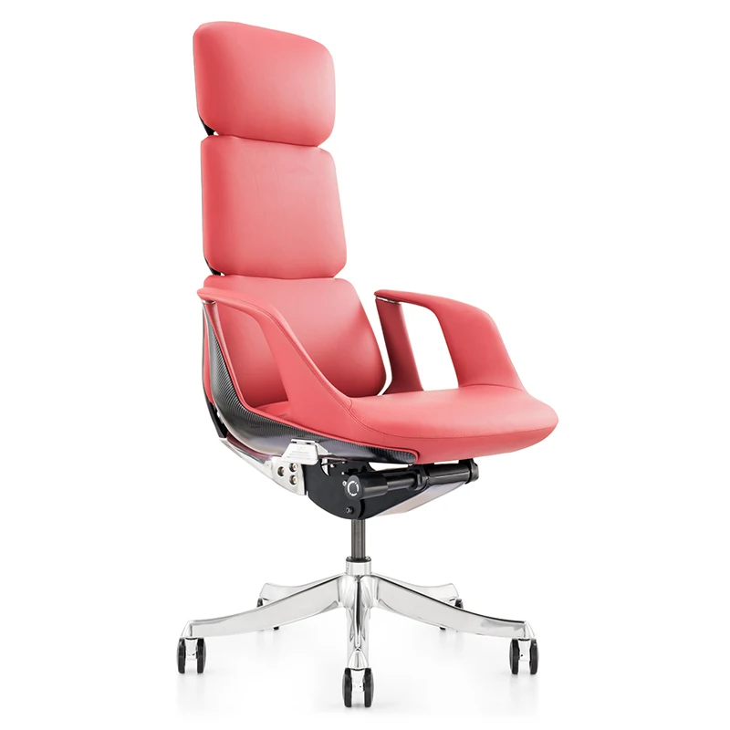

Luxury Classic Design Leather Office Chair With Genuine Leather Comfortable High Back Swivel