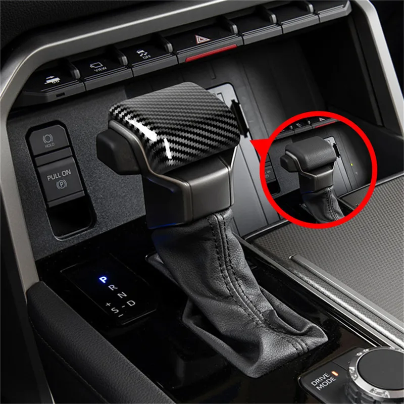 

Carbon Fiber ABS Car Gear Shift Knob Cover Trim Sticker For Toyota Tundra Sequoia 2022-2024 Tacoma 2024 Auto Accessories