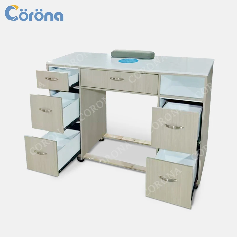 Professional Wood Modern Manicure Table Station With Dust Collector