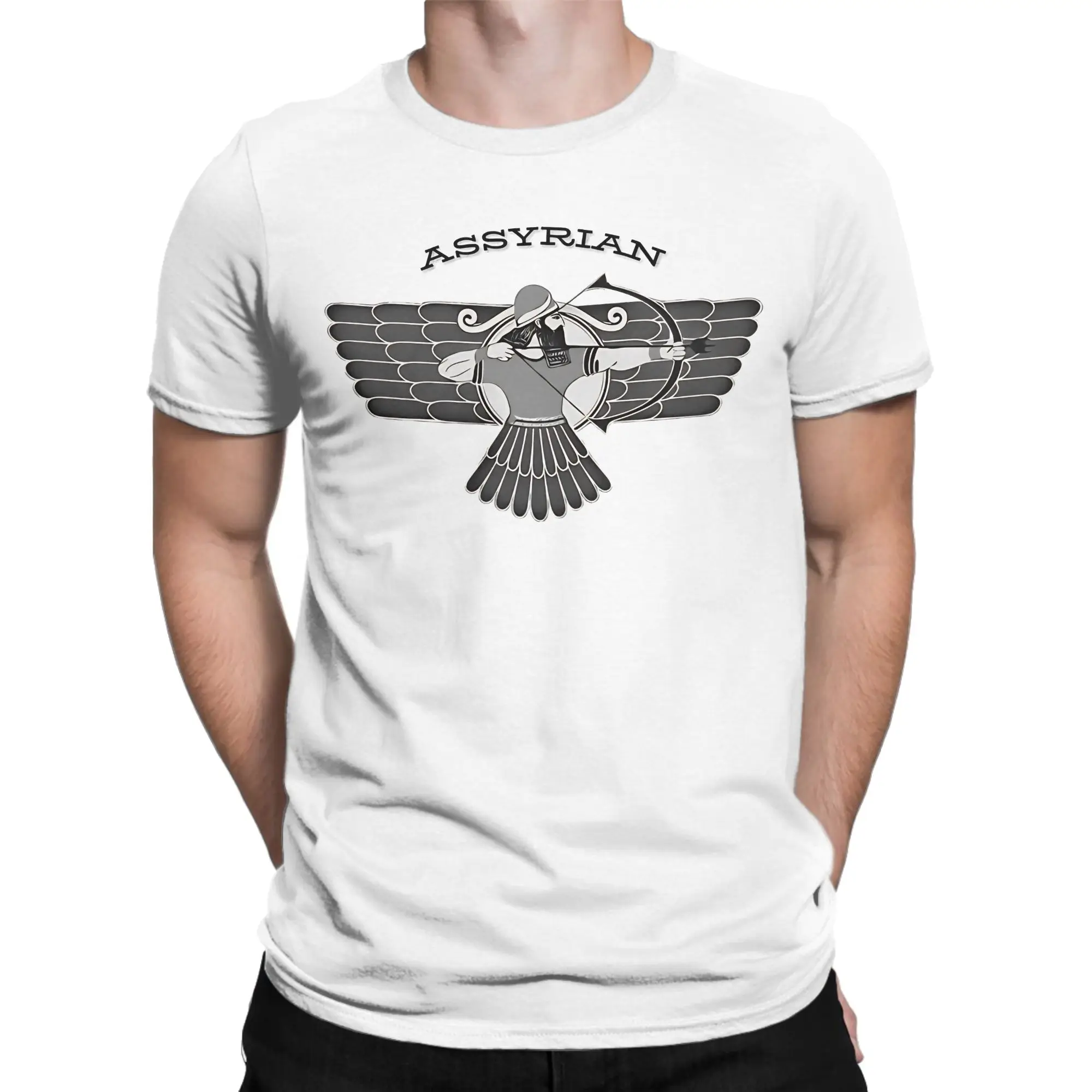 Assyrian Ashur Parsy Ancient Mesopotamia Iraq Iran Ancestry T-Shirt for Men O Neck Pure Cotton T Shirts Short Sleeve Tees