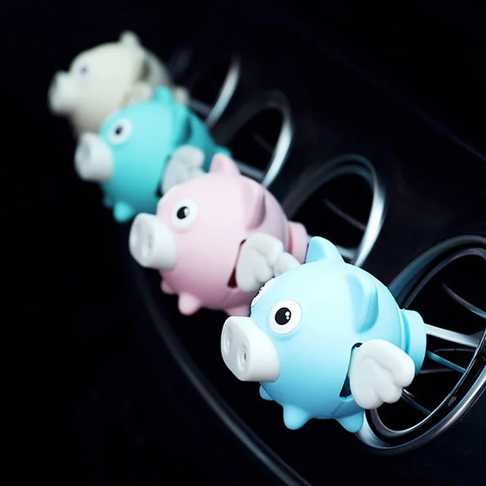 Car Smell Aroma Diffuser Shaking Wings Angel Piggy Vent Clip Car Air Freshener Scent Auto Decor Toys In Car Accessories Interior