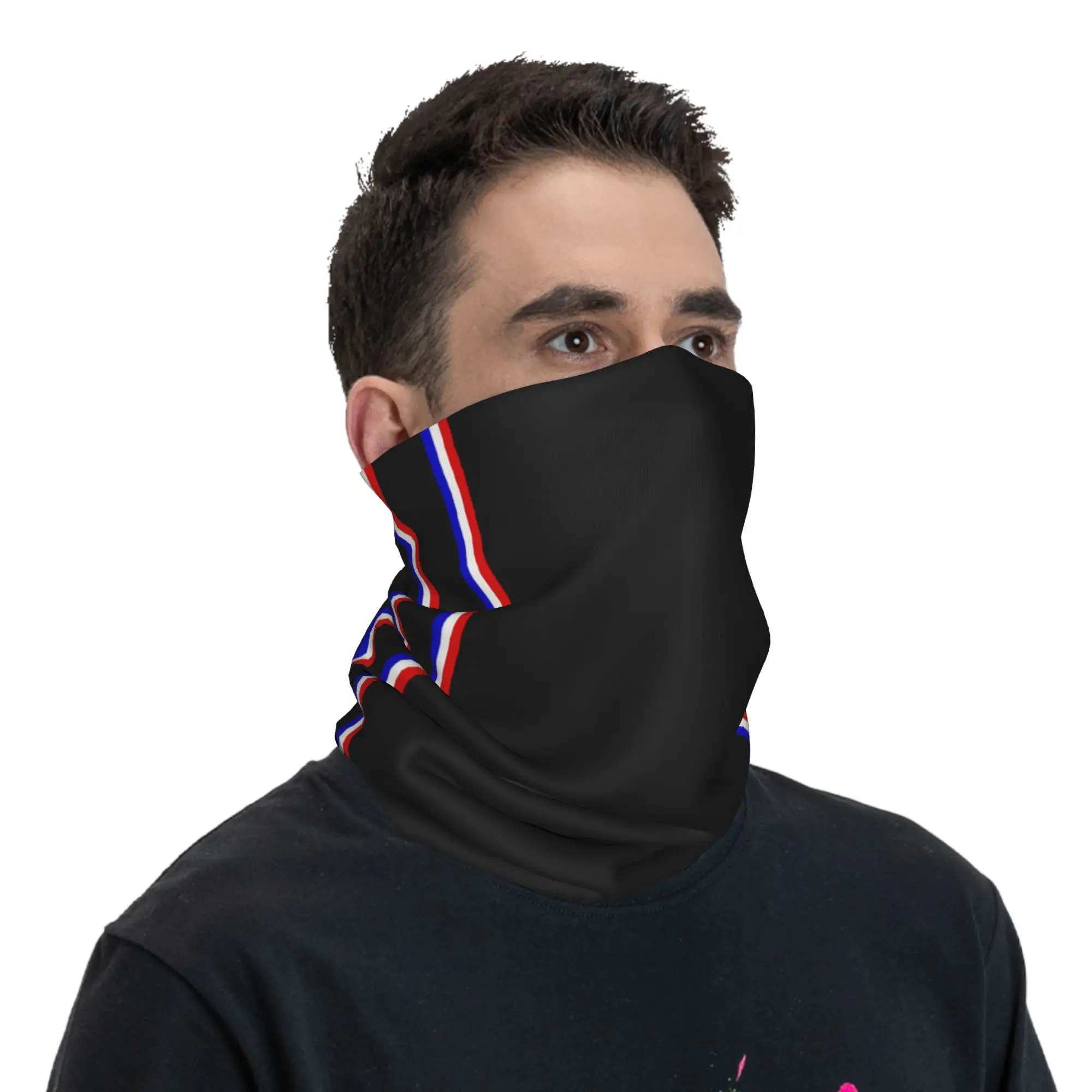 مخصص العلم الفرنسي المشارب الشتاء عقال الرقبة أدفأ الرجال النساء تزلج الصيد وشاح أنبوبي فرنسا الوطنية الوجه باندانا الجراب