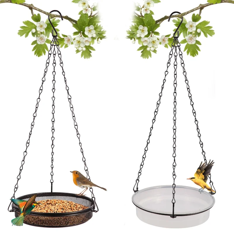 

AT05-Hanging Bird Bath Wildlife Feeder Plate Perfect For Attracting Bird Garden Birdbath Tray