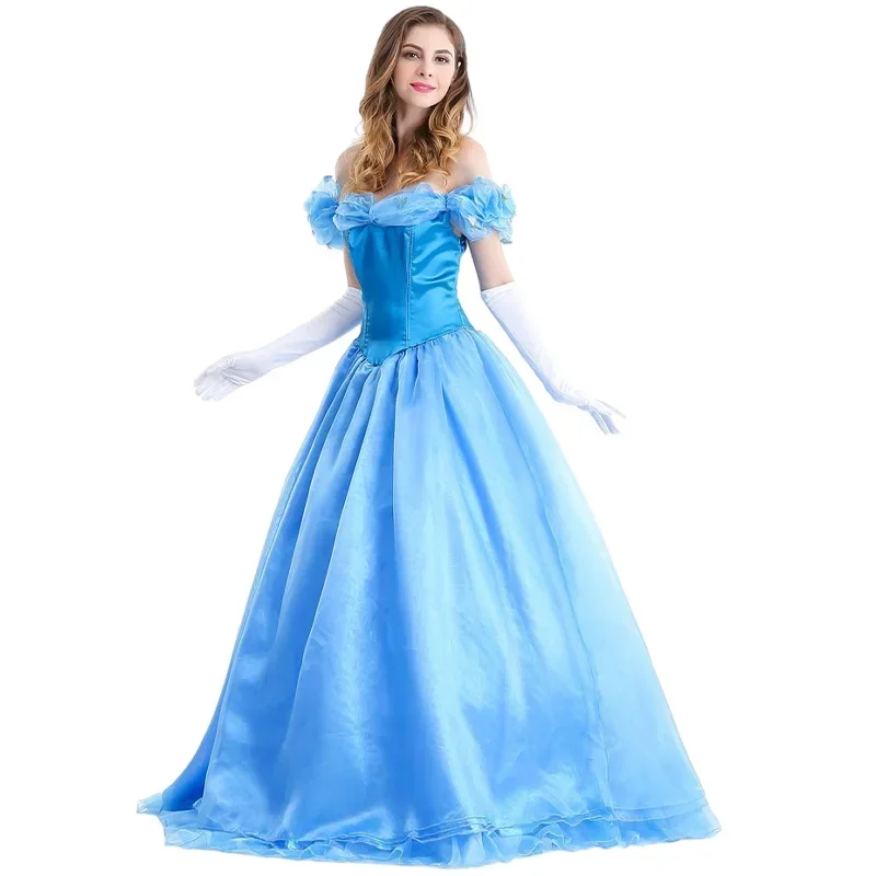 Halloween Party Women's Cospaly Cinderella Blue Dress Carnival Party Costumes Christmas Girlfriend Gift Anime Cosplay