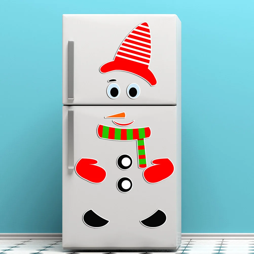 

1Set Snowman Refrigerator Magnet Christmas Sticker Waterproof Magnetic Decal Fridge Decoration Home Ornaments Festive Decals