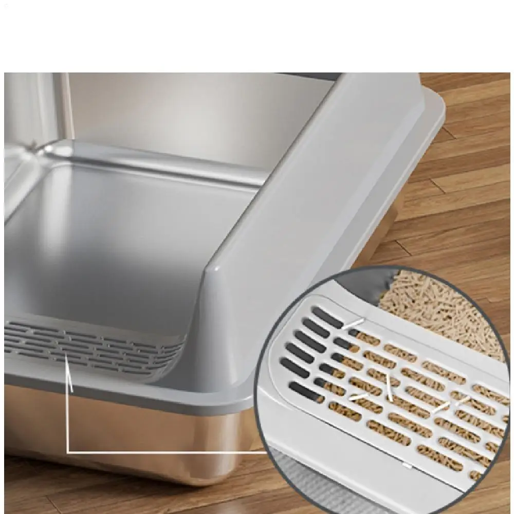 

Открытый ящик для кошачьего туалета, утолщенный туалет для домашних животных, полузакрытые брызгозащищенные подножки для домашних животных с лопаткой для кошек, товары для кошек