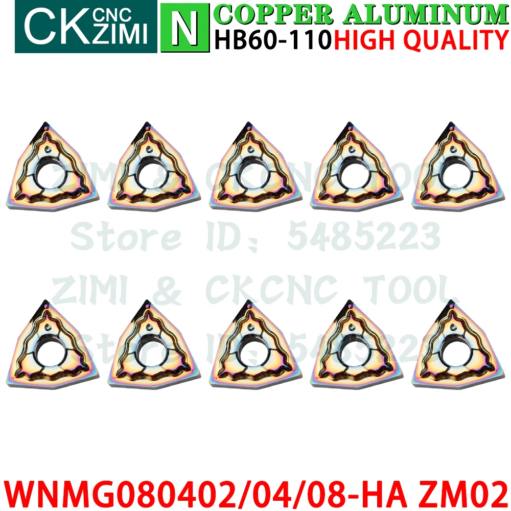 WNMG080402-HA WNMG080404-HA WNMG080408-HA ZM02 Carbide Aluminum Inserts Turning Inserts Tools WNMG CNC Metal Lathe Cutting Tools