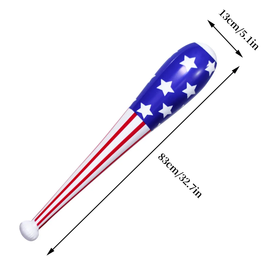 4pcs Inflatable American Baseball Bats 83cm/32.7inch Inflatable Hammer Stick Balloon Toy Carnival Pool Party Game Gifts