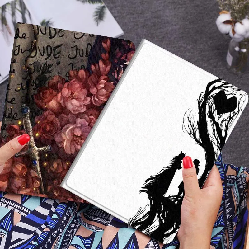 

Cartoon Couple Tree Heart Tablet Case For Lenovo Xiaoxin Legion Pad Tab Pro GT Y700 Gen4 2 11 P11 M10 K10 3rd Plus Gen Gift