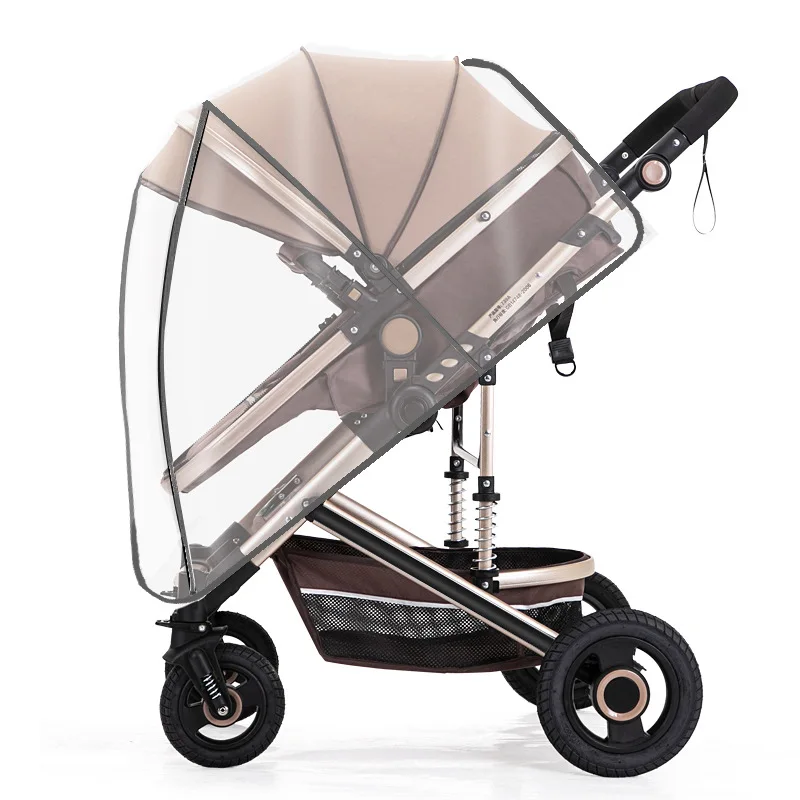 Universal Stroller Rain Cover, Tempo para carro do bebê, Vento Escudo Solar, Transparente, Carrinho Respirável, Capa De Chuva Guarda-chuva, Acessórios