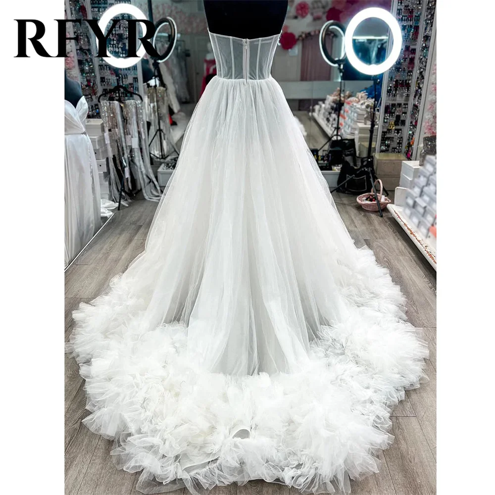 RFYR Sweetheart Suknie wieczorowe Off The Shoulder A-line Prom Dress Tulle فساتين السهرة Sexy Backless Edge Curl Party Dress