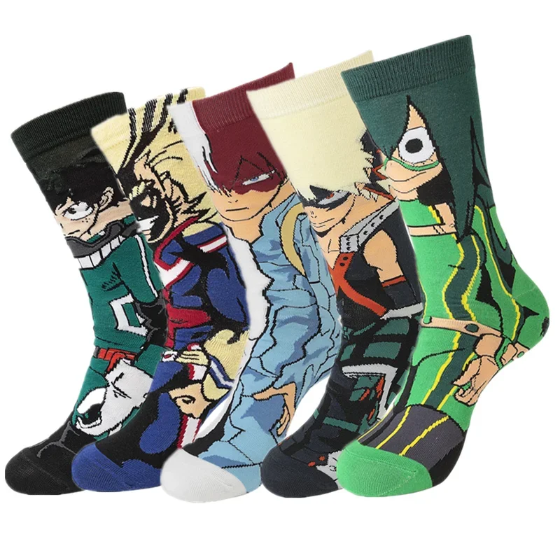 Anime Boku no Hero Academia Midoriya Izuku Bakugou Katsuki Todoroki Shoto Cosplay COSTUME Socks Adult Men Women Accessories Prop