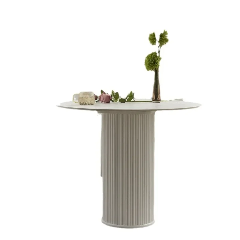 

Nordic light luxury villa dining table, creative cylinder dining table and chairs