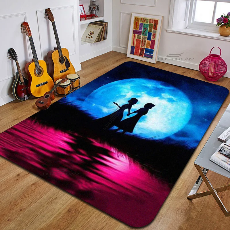 Cartoon Shadow Under The Moon Decoration Carpet Children's Bedrooms Floor Pad Can Customize Rug Living Room Cushion Door Pad