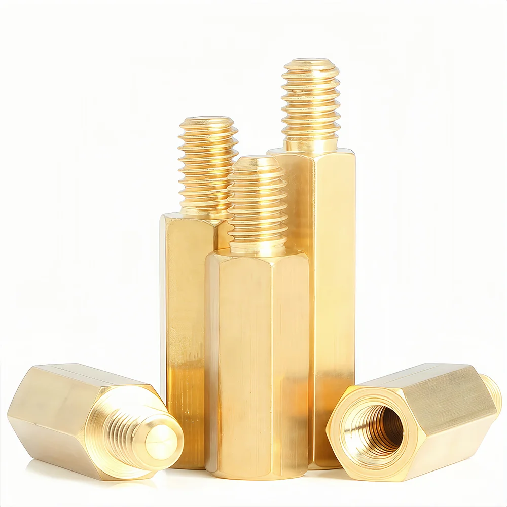 Hex Brass Male Female Motherboard Standoff Mount M2.5 M3 M4 Thread 6mm Board Rack Stud Threaded Pillar PCB Column Spacer Screw