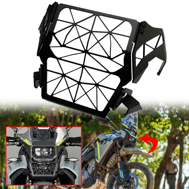 

Motorcycle Accessories Headlight Protection Head Light Grill Protector Cover Fit For CFMOTO CF MOTO 450MT 450 MT MT450 2024-2026
